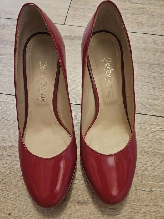 Pantofi piele 37, rosu