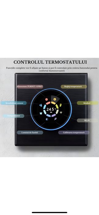 Termostat Inteligent cu Wi-Fi ,Control de la Distanta, Ecran Tactil