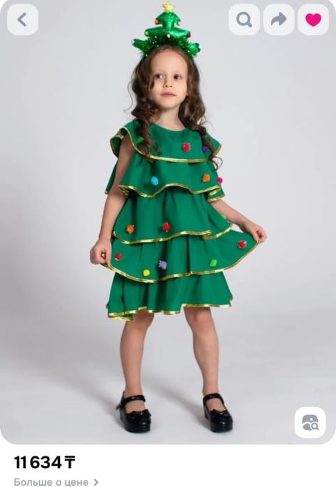 Платье елка новогодний наряд детский