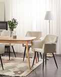 SS! NOU Set 4 scaune JASMIN, catifea, crem