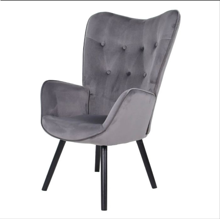 Scaun living de catifea gri