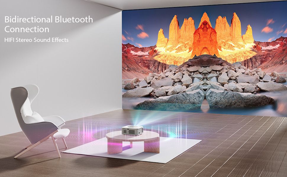 Преносим Филмов Проектор за открито HORLAT 4K-25000lm/5G/WiFi 6/BT 5.2