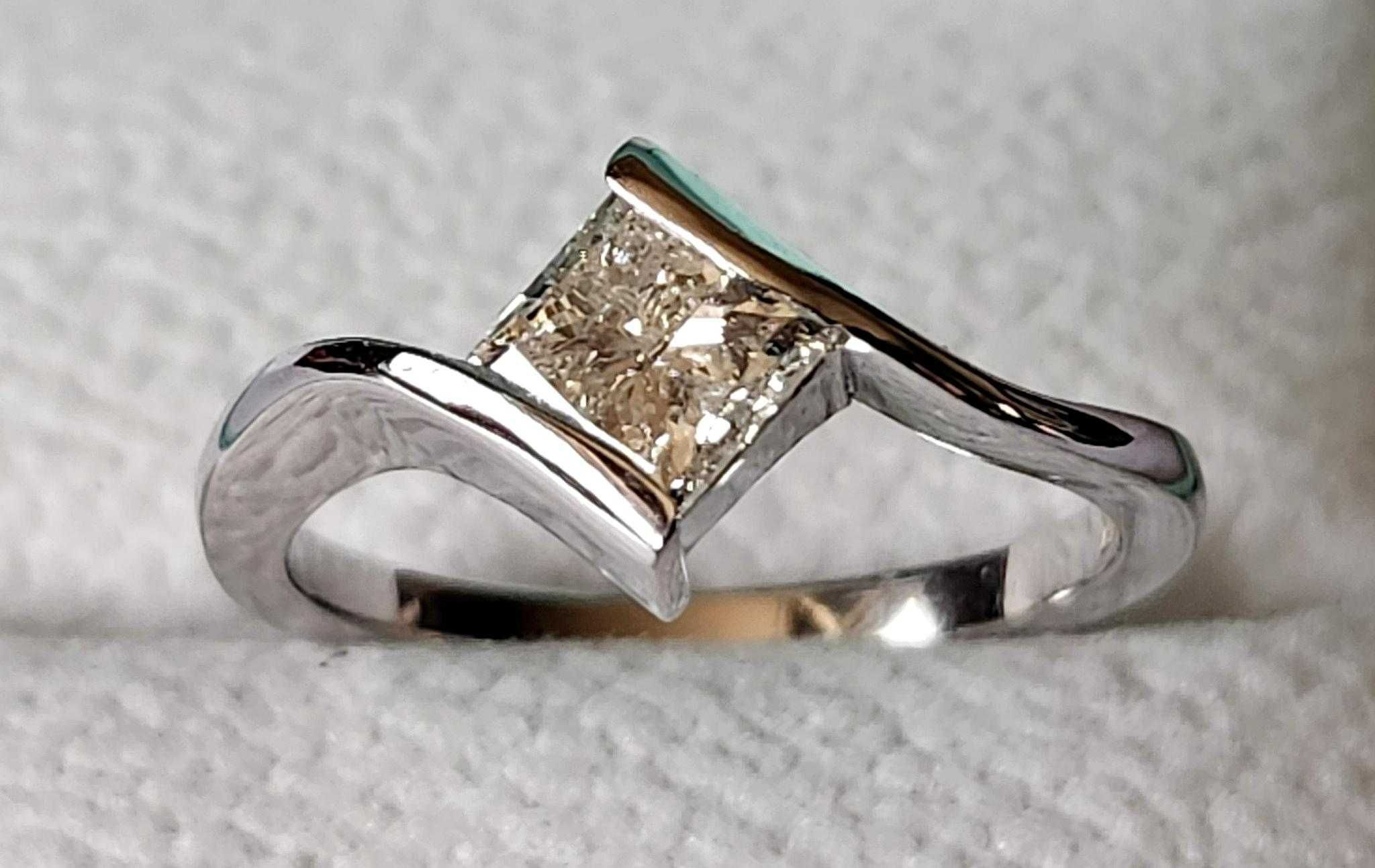 Inel aur 14K cu diamant natural 1.00 ct. certificat