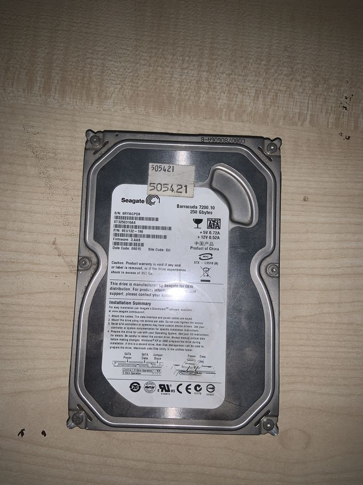 Hdd seagate barracuda  250gb