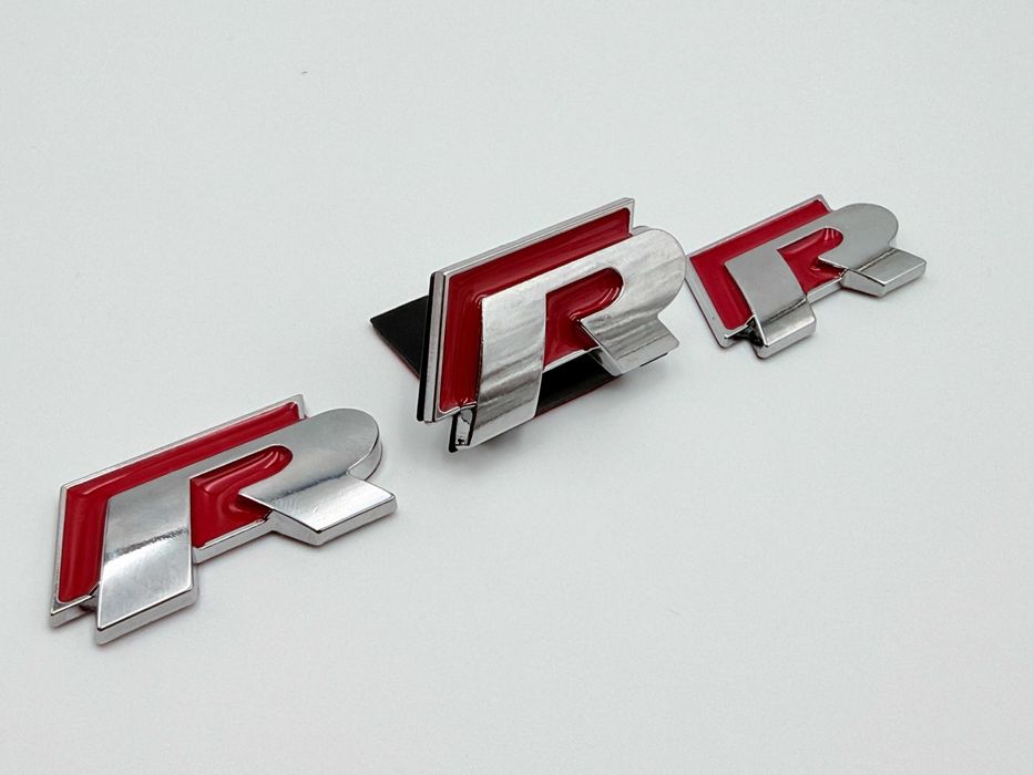 Set Embleme Compatibile VW R R-line rosu passat tiguan golf jetta