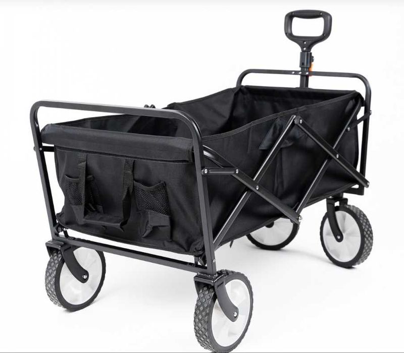 Carut de transport pliabil cadru metalic 4 roti  maner reglabil