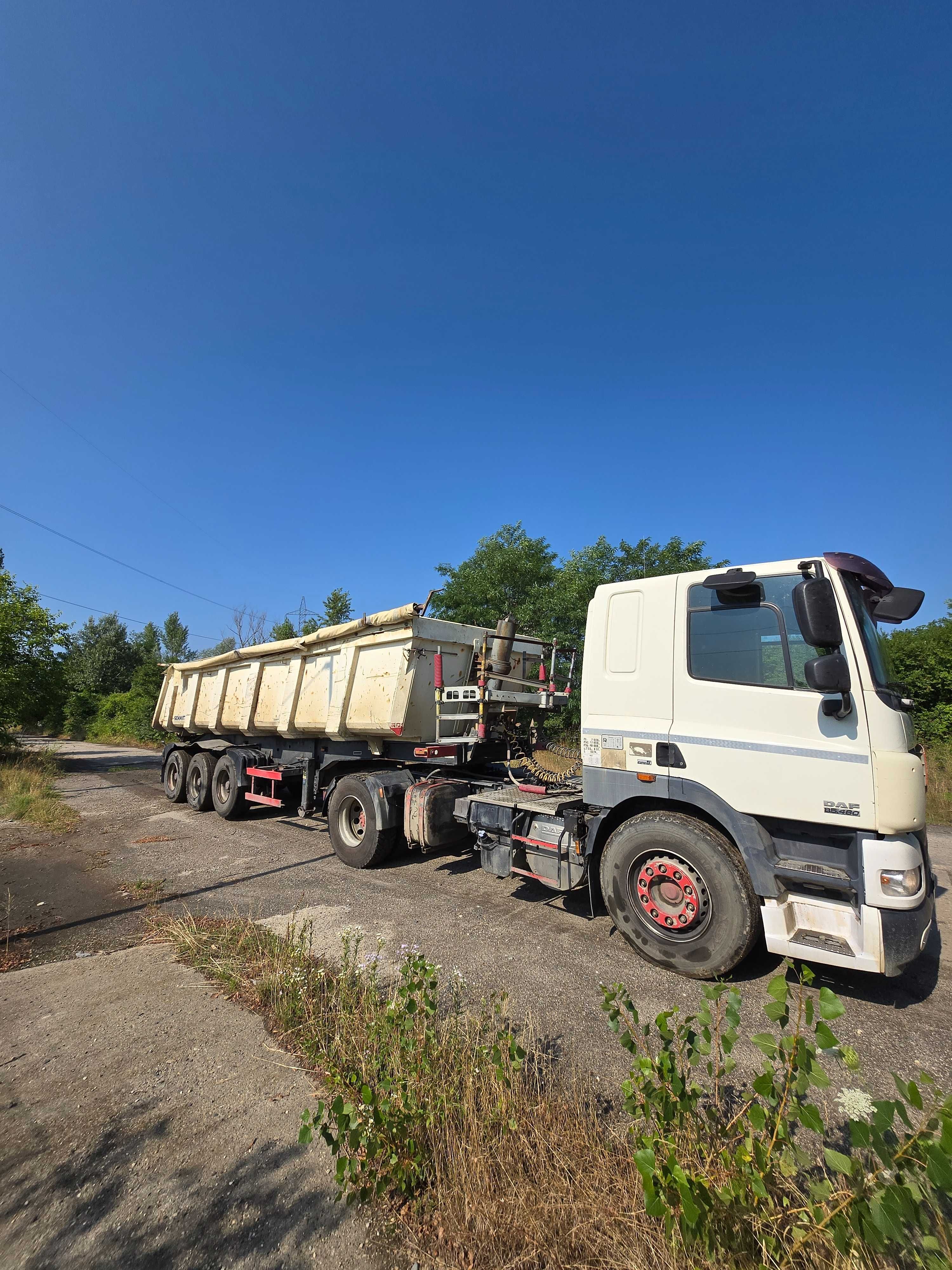 Vand ansamblu DAF CF 460 Semiremorca basculabila Schmitz coaste 27cubi