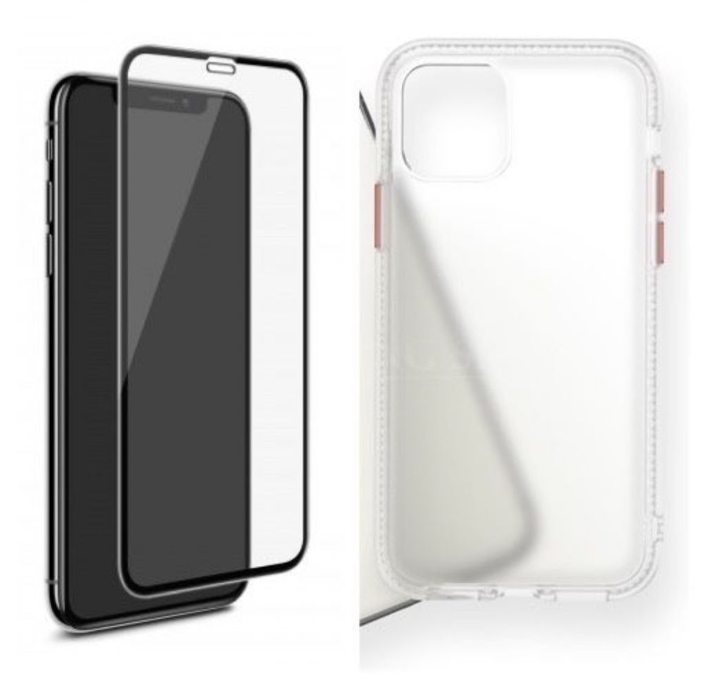 Iphone 11 PRO MAX - Pachet Husa Hybrid Case + Folie Sticla 11D