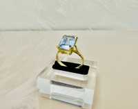 Inel aur 18k Acvamarin 6.30 CT vintge