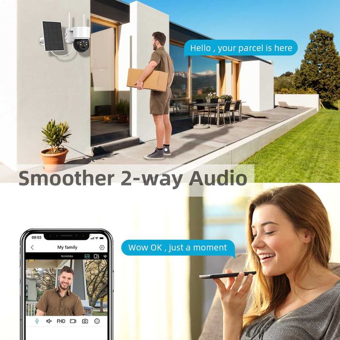 Соларна Wi-Fi Камера 5MP, със самозареждащи се акумулаторни батерии