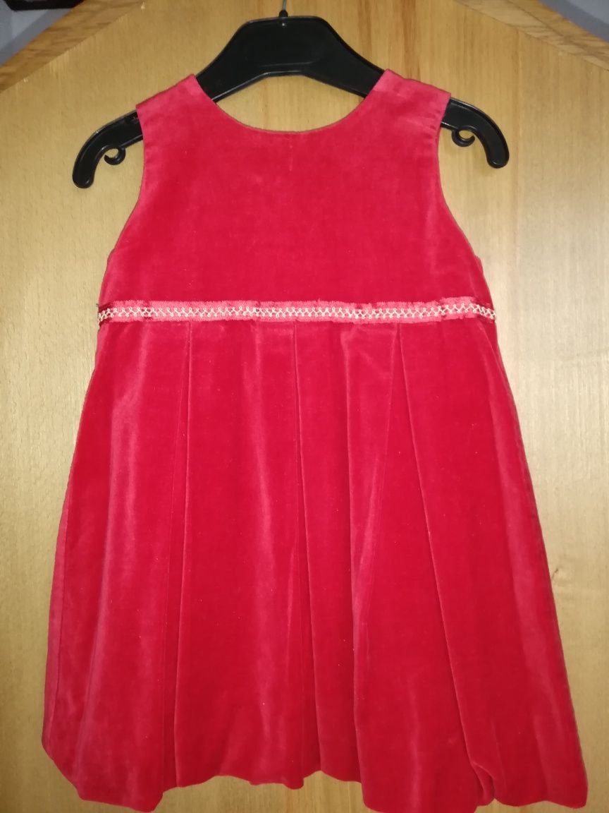 Rochie catifea rosie+body fetita 1 an