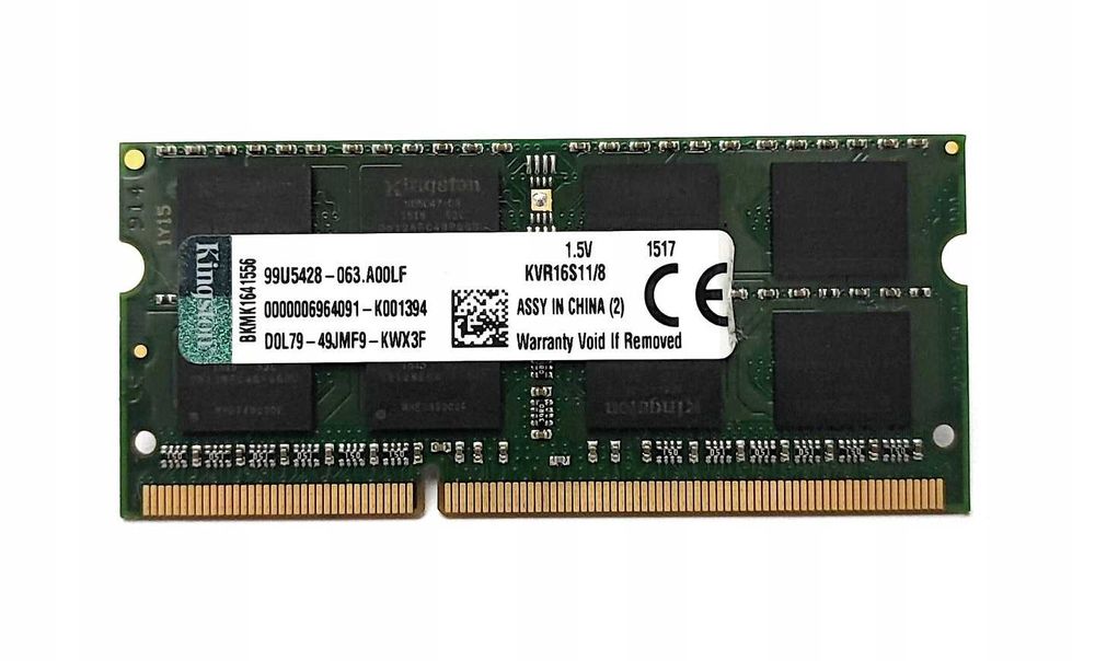 Memorie Laptop Kingston 8GB DDR3 PC3-12800S 1600 1.5V, NOUA