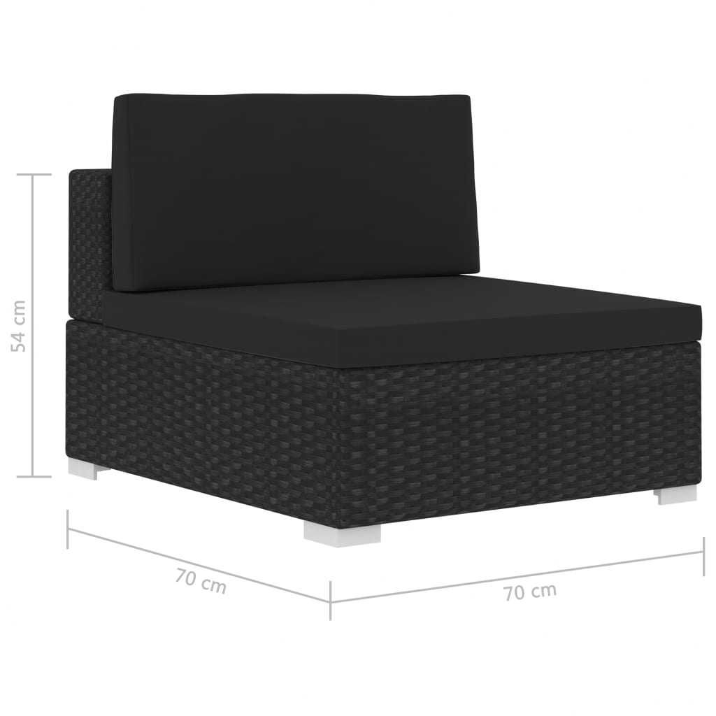 Set mobilier de gradina/terasa canapea/coltar Negru Ratan ATICO