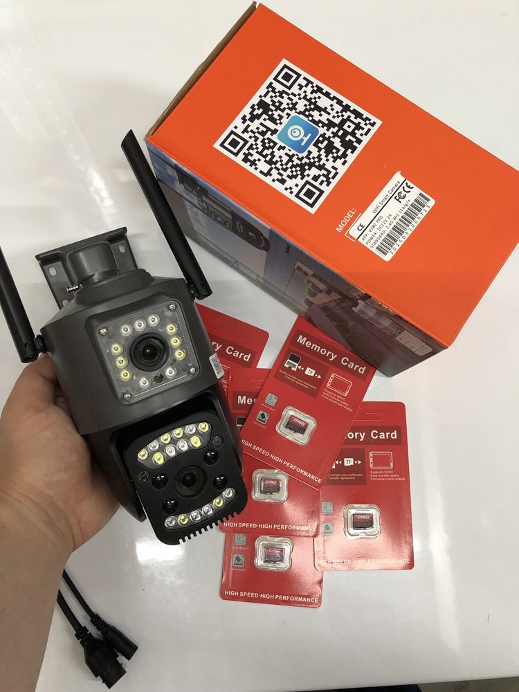 Camera Rotativa Supraveghere 2 Lentile 6Mp Long IR Color IP66 Sd-64Gb
