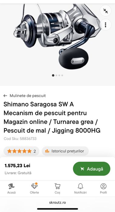 Shimano saragosa 8000 hg mulineta