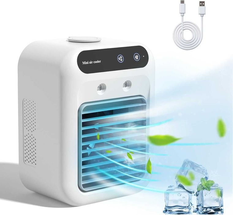 Мини климатик и овлажнител , USB, преносим охладител с водна мъгла.
