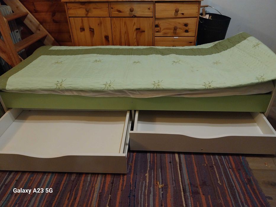 Pat copil 175 cm x 70 cm cu saltea si sertare depozitare