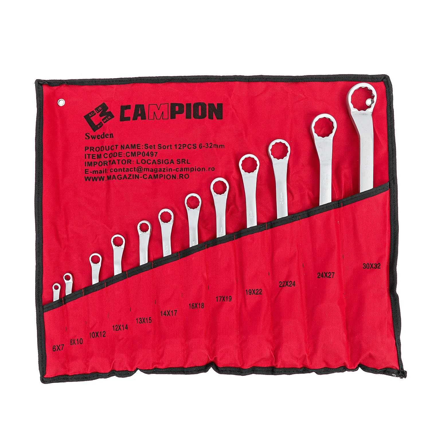 Set sort chei inelare cotit Campion CMP0497, 6-32, 12 piese