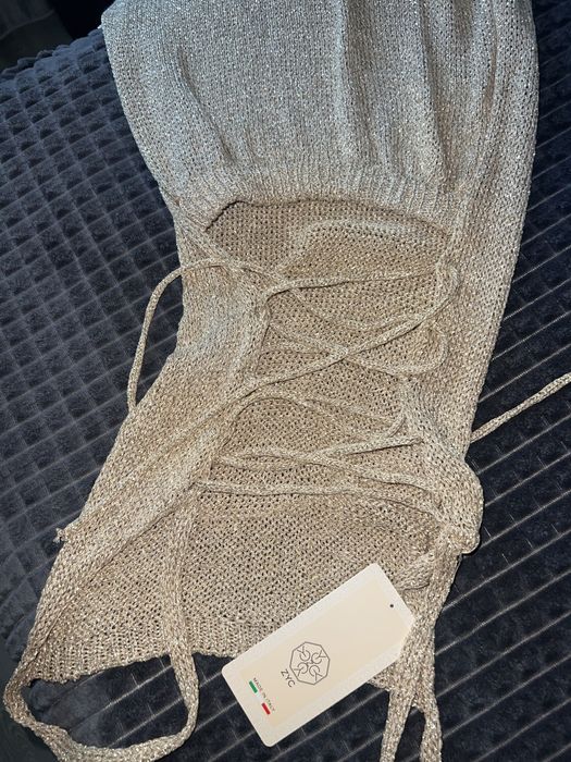 Златна рокля фино плетиво