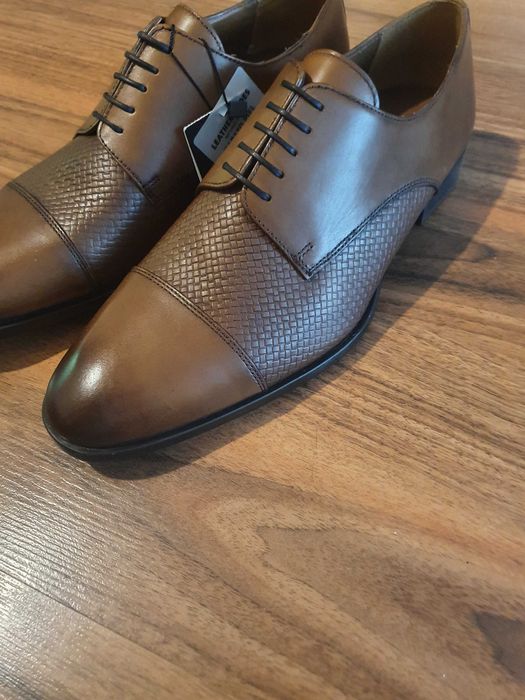 Pantofi derby din piele barbati ZARA mar 42 NOI