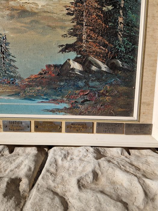 Уникална антикварна авторска картина масло върху платно