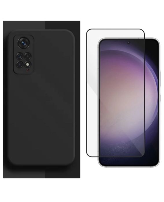 Husa Soft Catifea si Folie Sticla Xiaomi Redmi 10/11T/12/13 PRO 5G