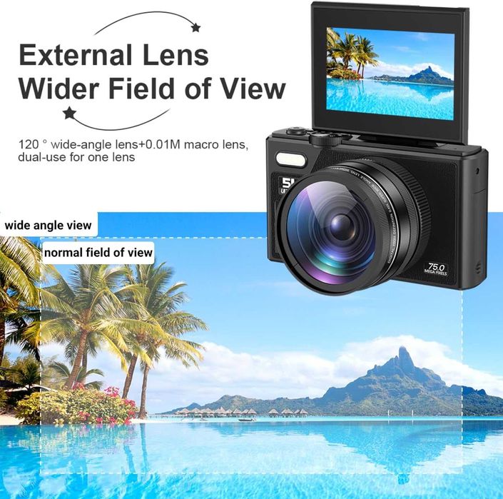 Aparat foto compact, VALA 5K, 75Mpx,  5K Video