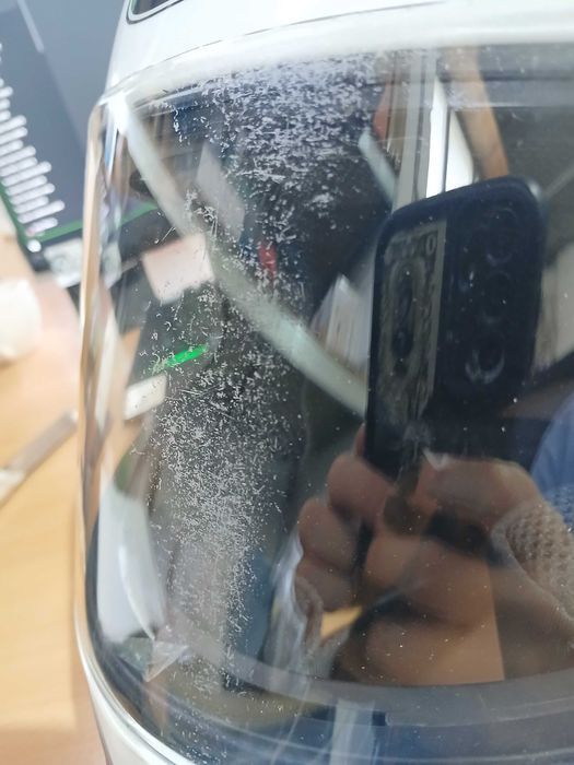 Casca moto YEMA YM-829, marimea M, alba, vizor cu zgarieturi