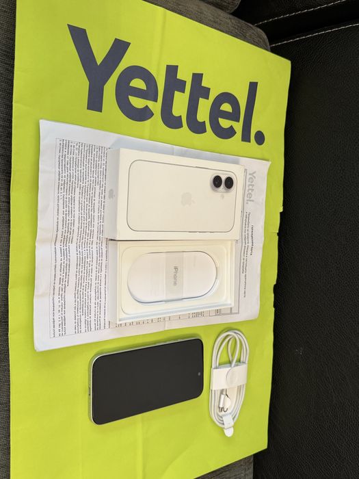 *** КАТО НОВ 256GB iPhone 16 Yettel Гаранция 3г. 2027 WHITE