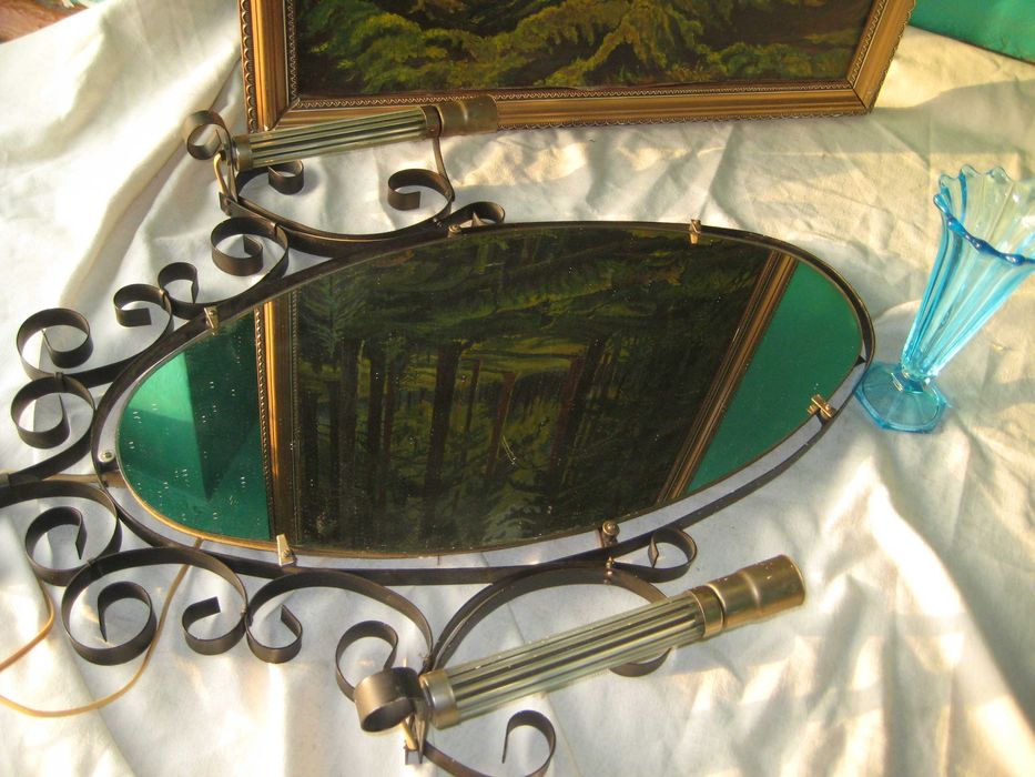 3в1 Зеркало Светильники 2 штуки в хрустале как свечки и  КРАСНАЯ