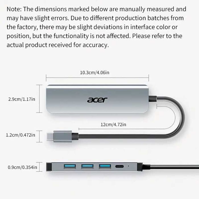 Докинг Станция Acer за Смартфон Таблет Лаптоп USB Type-C към HDMI