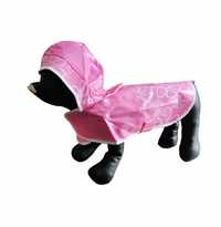 Розов дъждобран за куче