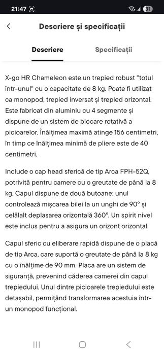 Trepied foto Fotopro X-go Hr Chameleon Monopod + Fph-52q