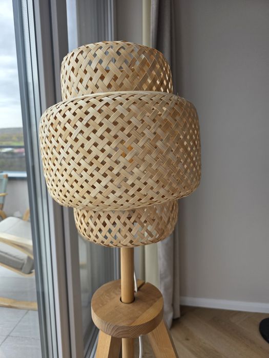 Lampadar ikea lemn si ratan bambus