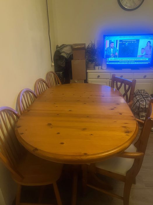 Masa extensibila lemn masiv 6 persoane 160/100