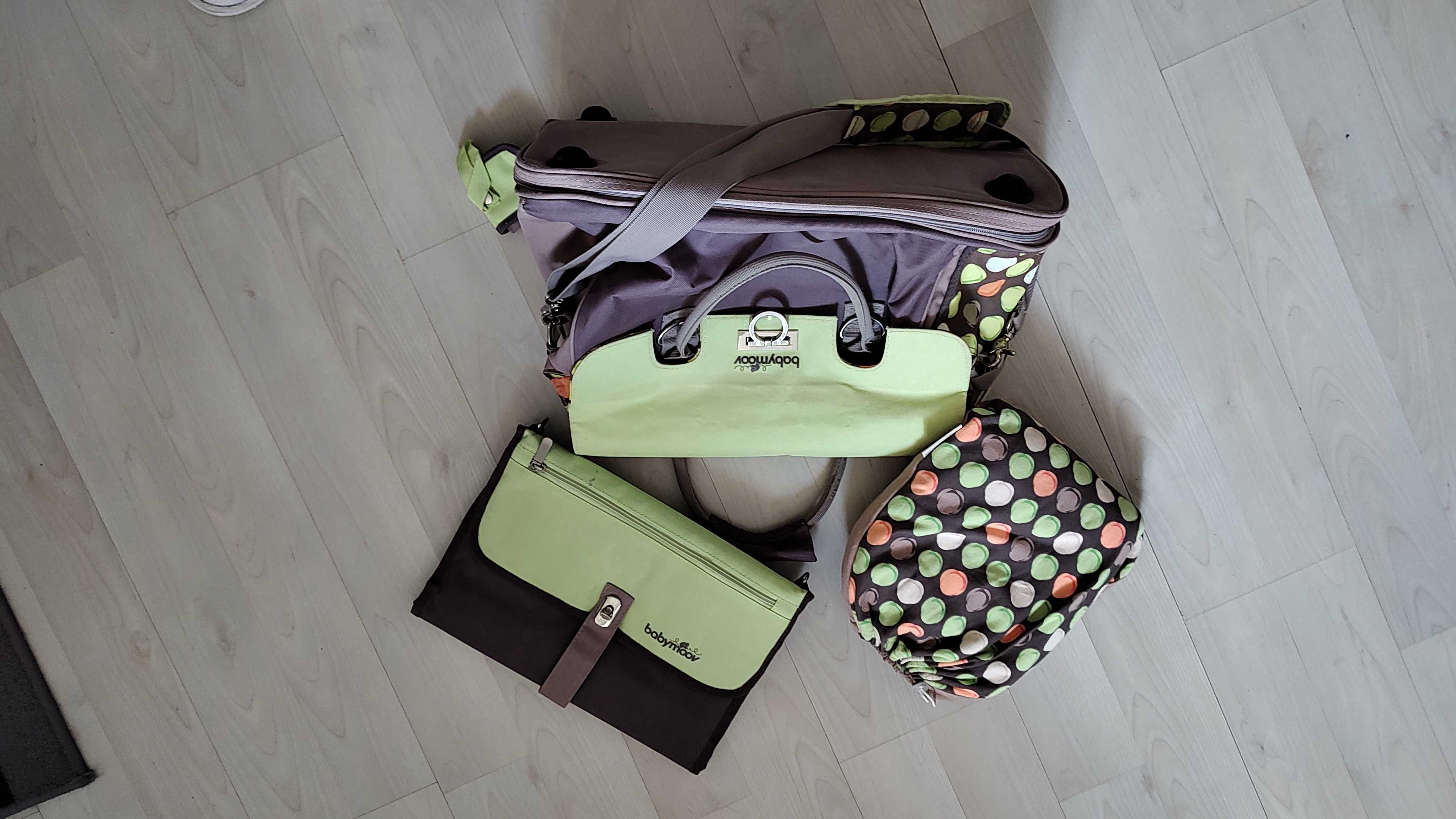 Set bebe wrap transport cu geanta de schimb cu paturica Babymoov
