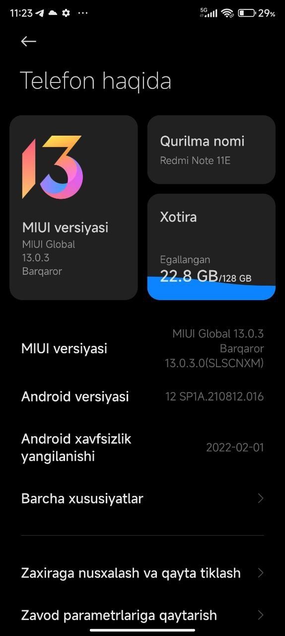 Xiaomi Redmi note 11E 4+2/128GB