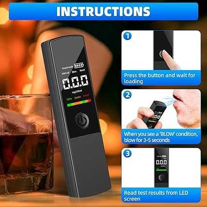 НОВ Алкохолен тестер - Dittybuy Alcohol Breathalyzer Tester