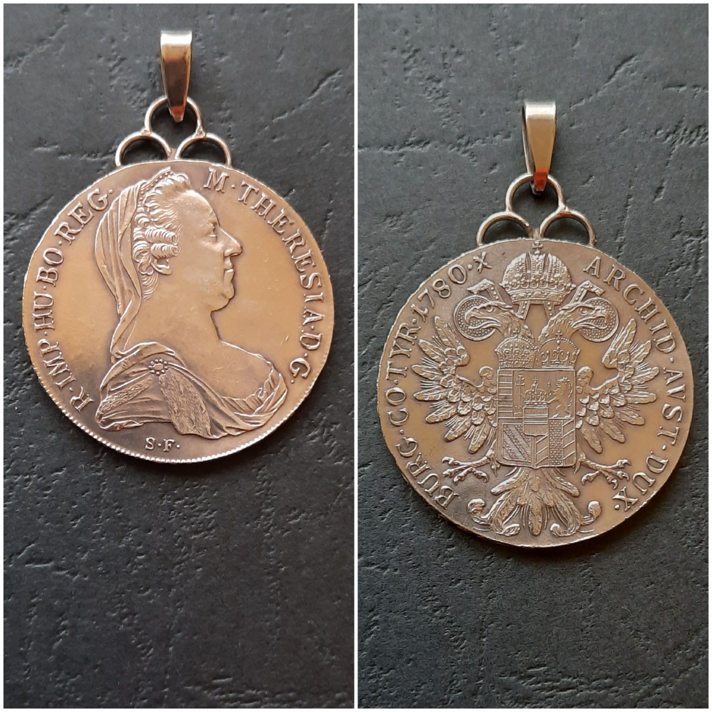 Pandantive cu monede de argint in montura - G3682