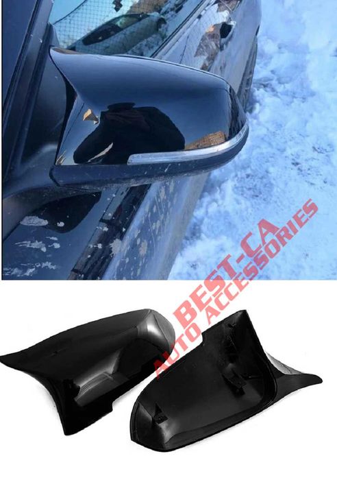 Капаци огледала със щипки черен лак Batman за BMW F01 F06 F07 F10 face