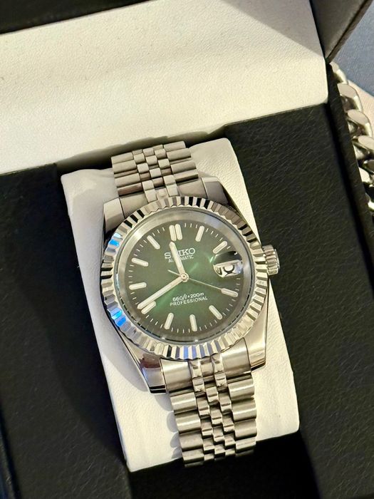 Seiko Automatic – Mod “Datejust Style” Verde Sunburst (200m)