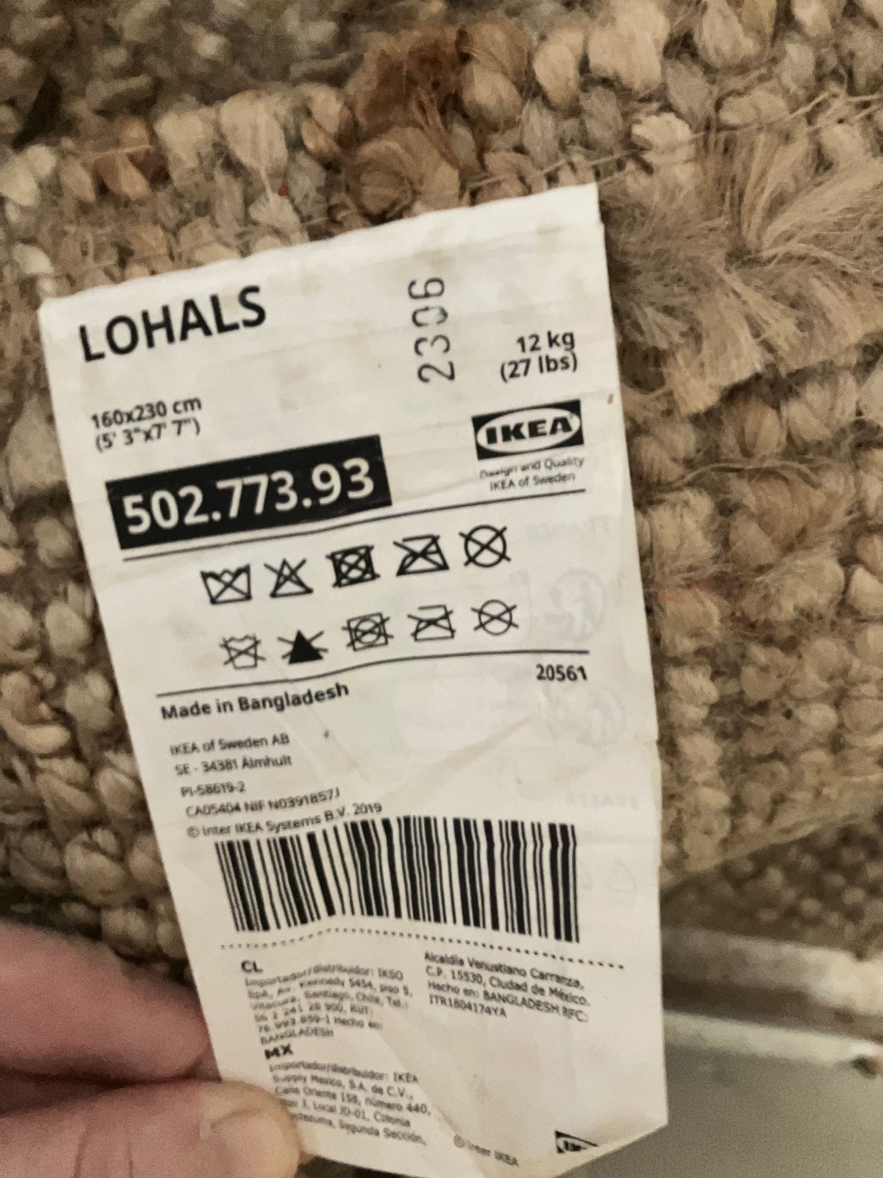 килим Икеа 200x300 100% юта LOHALS ikea