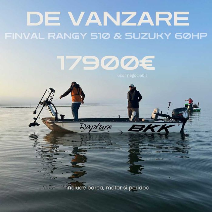 Barca Finval Rangy 510, motor Suzuki 60hp tiller si peridoc 750kg