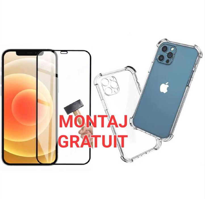 Set iPhone 12 / 12 Pro / 12 Pro Max - Husa AntiSoc + Folie Sticla Full