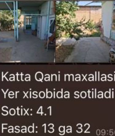Uchtepa kot qani maxalada 4.1 sotu 13/32 fasad yer xisobda sotilvoti