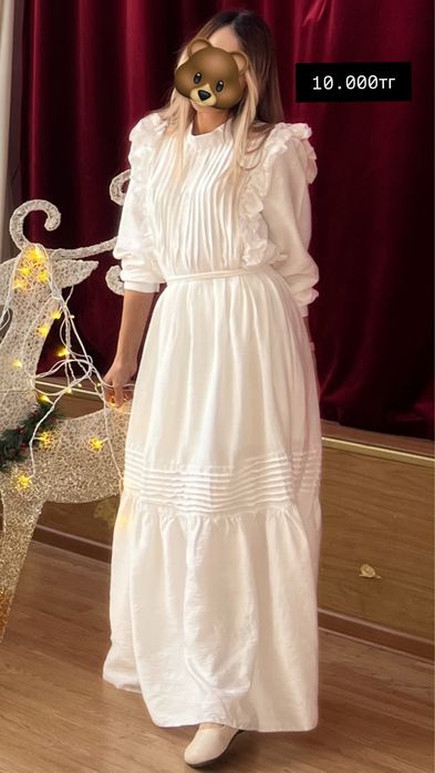 Белое платье в пол