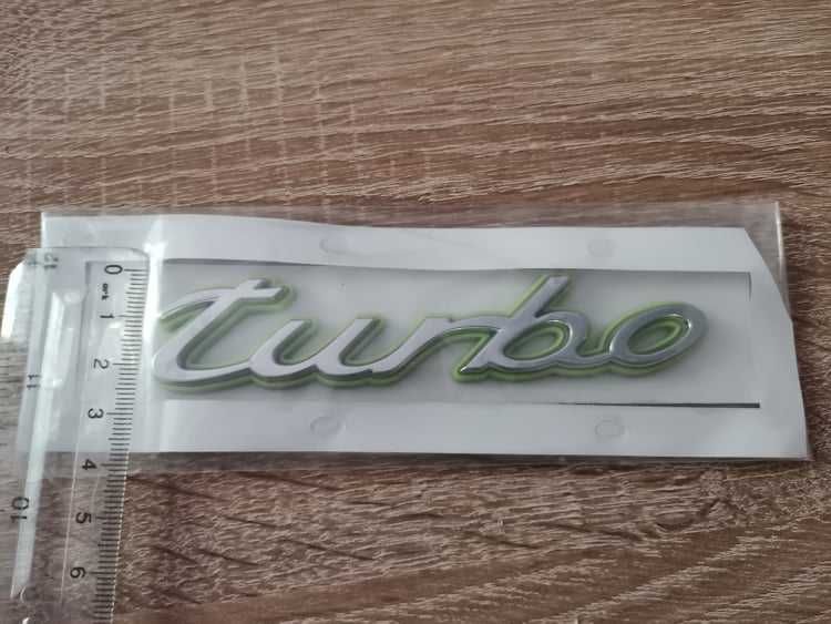 Емблема Турбо Turbo за Порше Porsche зелен кант