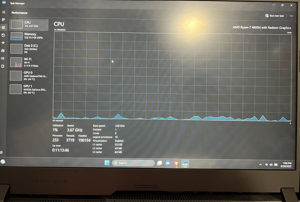 Laptop gaming Asus Rog G513IE Rtx 3050 ti ryzen 7