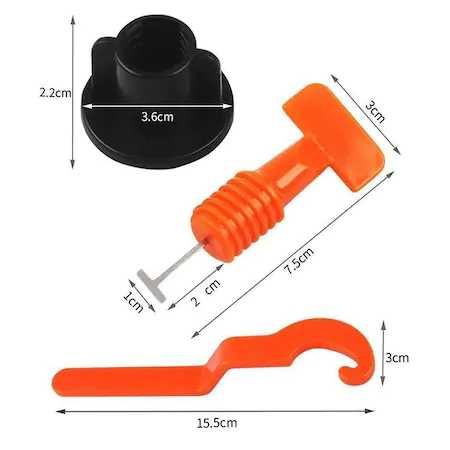 Set 50 tije 1 și 1.5 mm interschimbabile/refolosibile nivelare gresie