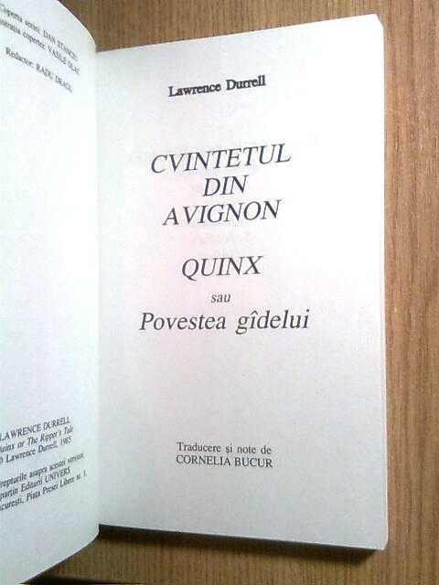 Lawrence Durrell - ciclul Cvintetul din Avignon (5 volume)